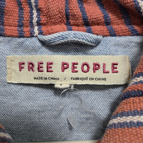 Free People Baja Hooded Denim Jacket Size S - Picture 2 of 10